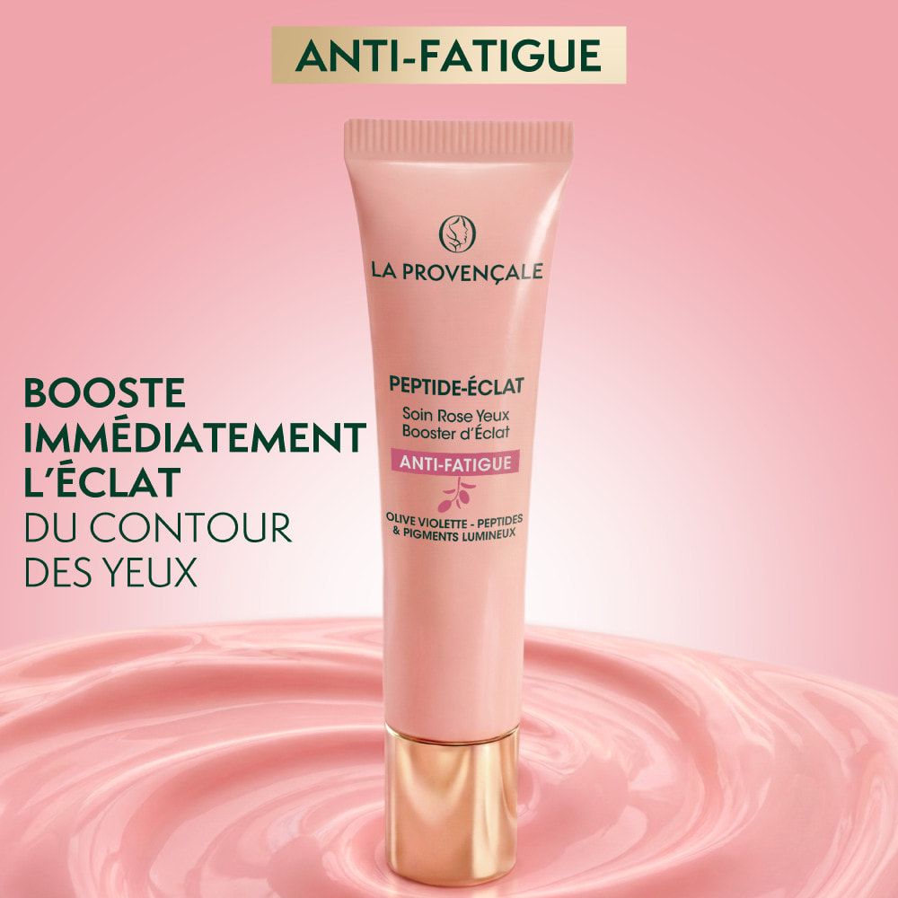 La Provençale Peptide-Eclat - Soin Yeux Rose Booster d'Eclat Anti-fatigue - Olive violette - Peptides & Pigments lumineux - 15ml