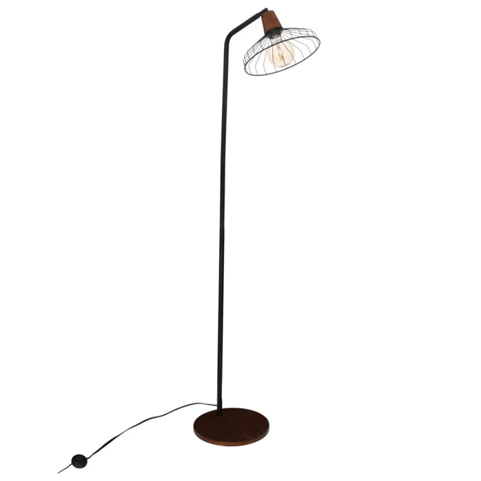 Lampadaire droit "Cafe" en métal H163cm noir