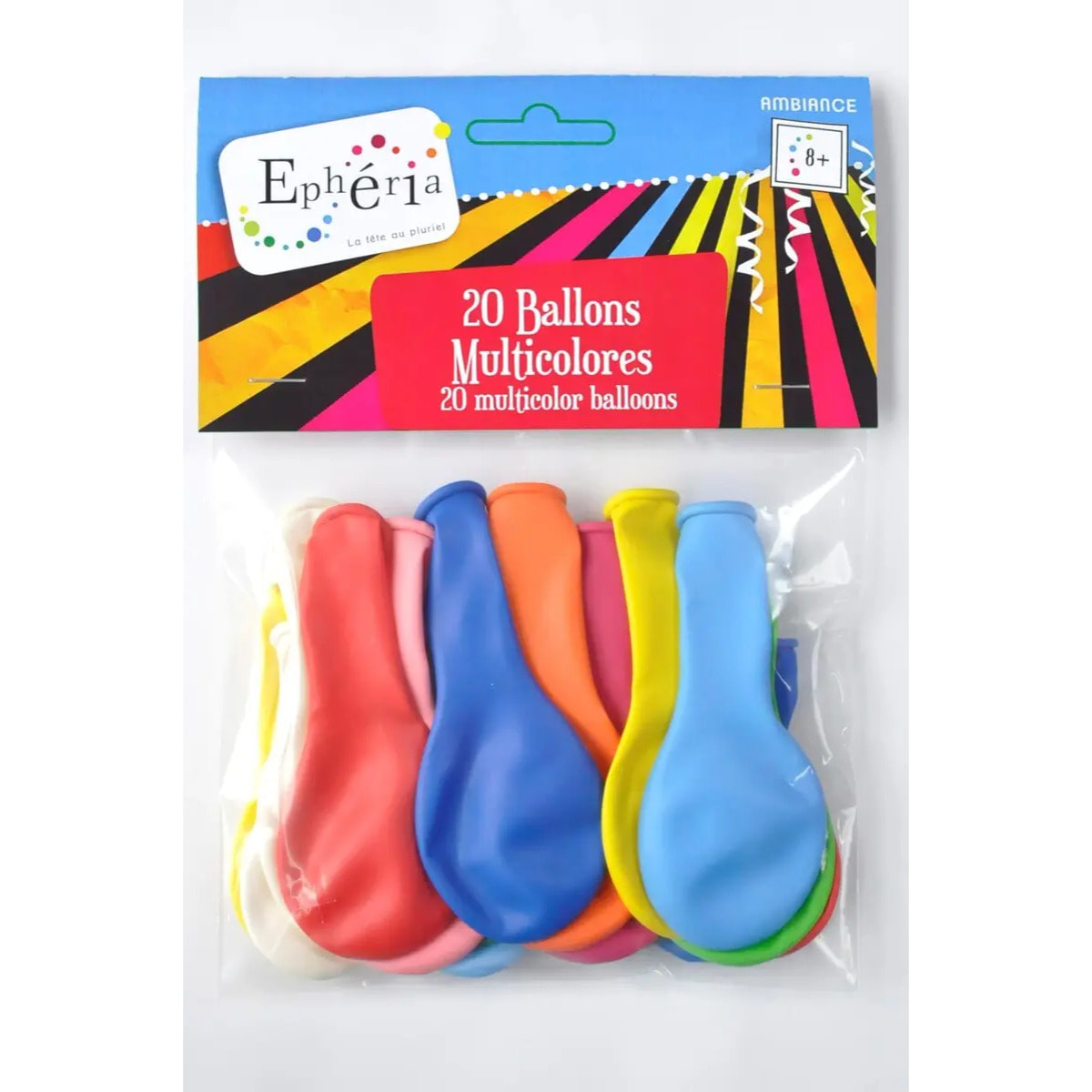 Ballons gonflables multicolores x20