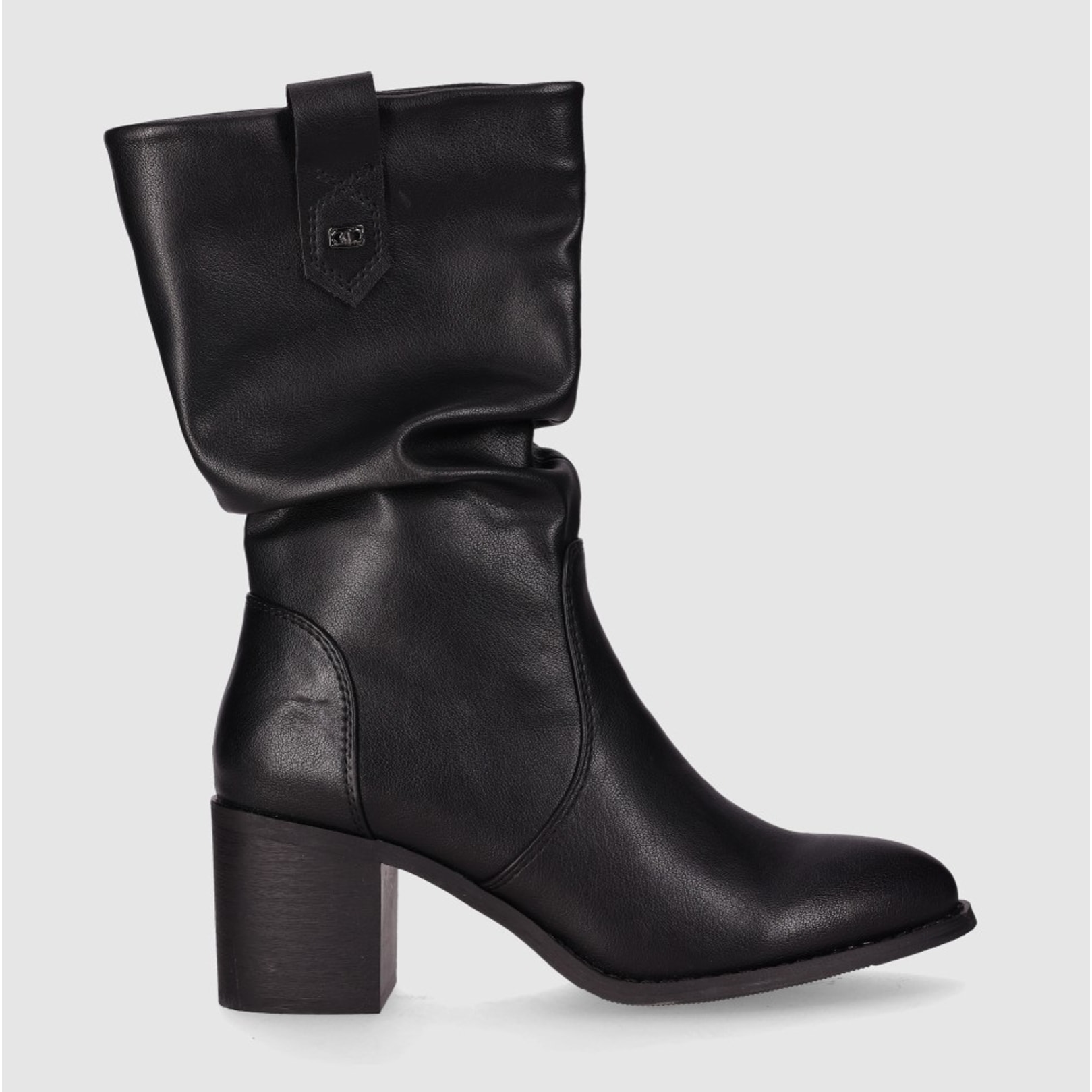 Botines de Piel Sintética - Negro - Tacón: 5 cm