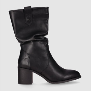 Botines de Piel Sintética - Negro - Tacón: 5 cm