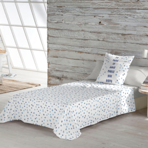 Juego de Sábanas Estampadas - Incluye 1 o 2 Fundas de Almohada - 100% Algodón - Isis Azul