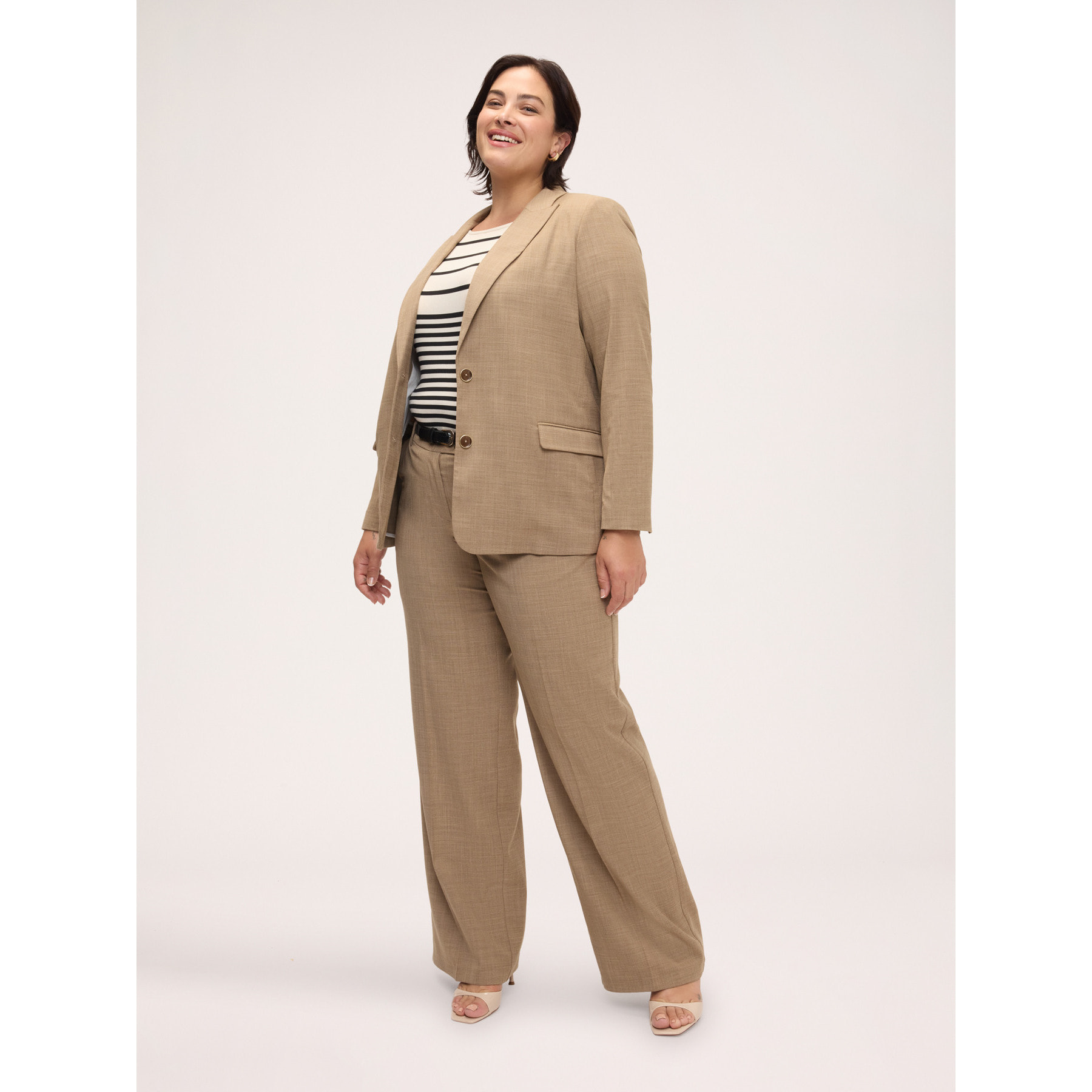 Fiorella Rubino - Pantaloni Wide Leg con cintura - Beige
