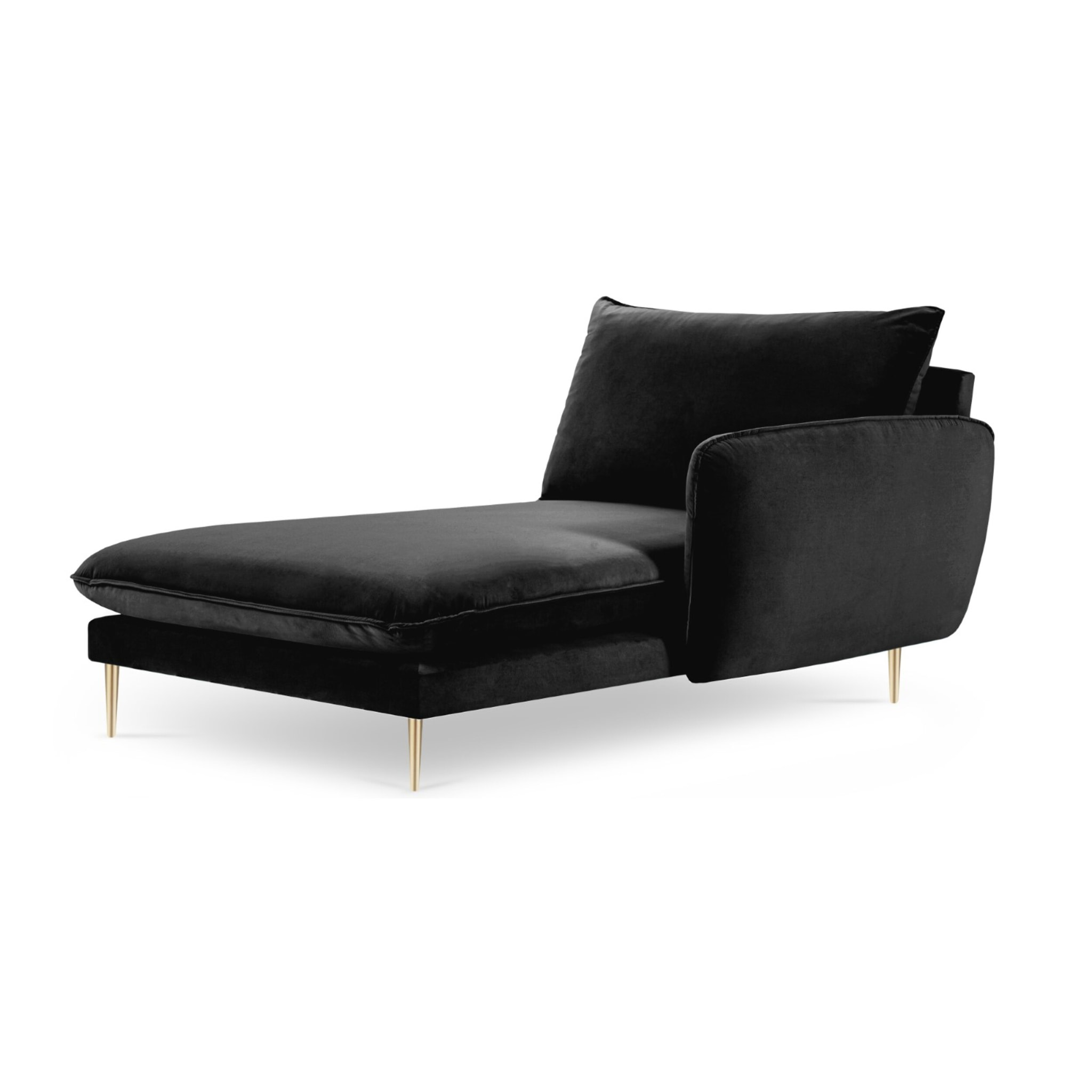 Méridienne droite "Vienna" en velours noir