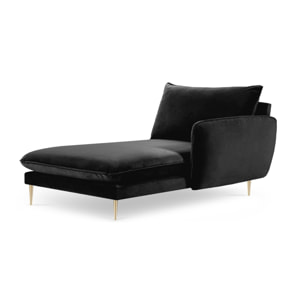 Méridienne droite "Vienna" en velours noir