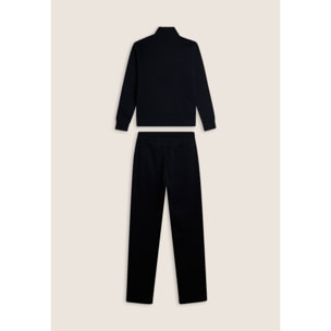 Tuta full zip in felpa garzata con collo alto e gamba dritta