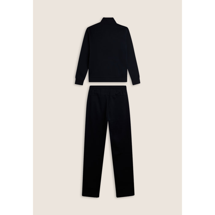 Tuta full zip in felpa garzata con collo alto e gamba dritta