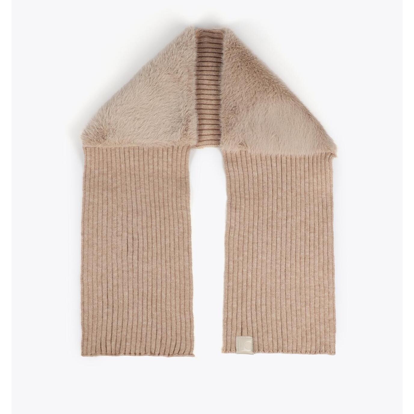 Sciarpa in maglia ed effetto pelliccia