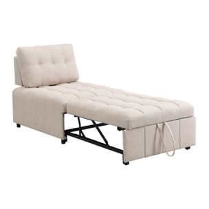 Poltrona letto singolo moderna in tessuto beige - Orleans