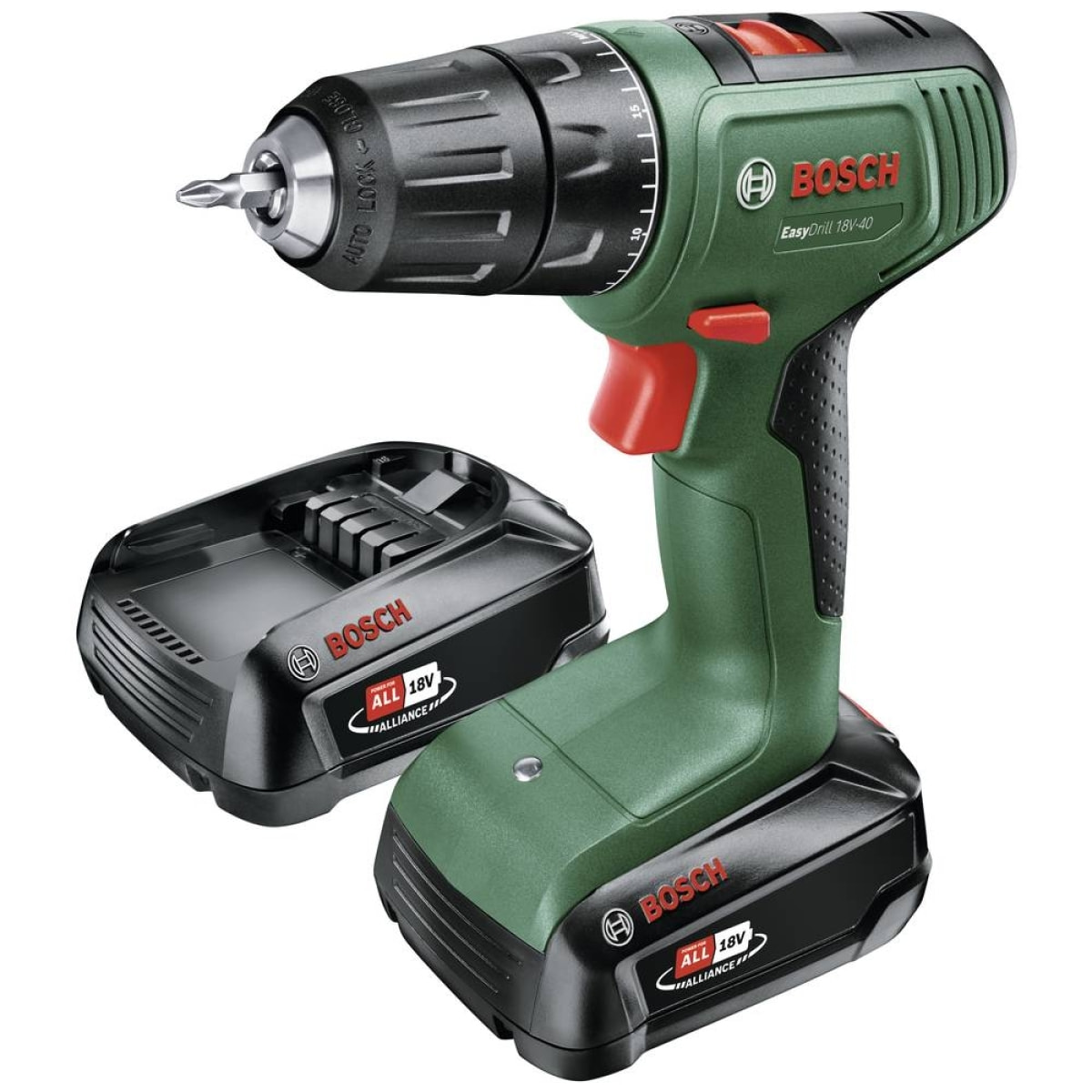 BOSCH Hogar y Jardín Taladro atornillador inalámbrico EasyDrill 18V-40 - 18 V 2 Ah Li-Ion - 06039D8005