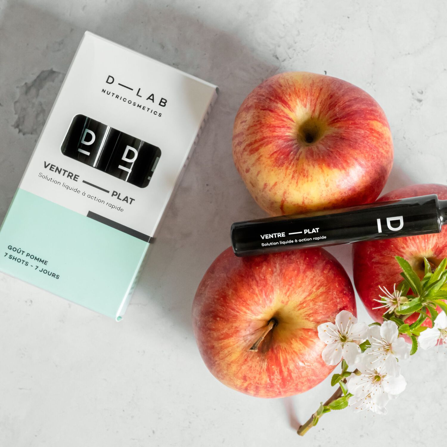 Solution liquide ventre plat - Shots goût pomme 7 jours