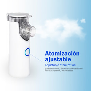 Nebulizador portátil JSL-W301, para el cuidado del asma, alergias y otros trastornos respiratorios. Incluye mascarillas infantil y adulto.