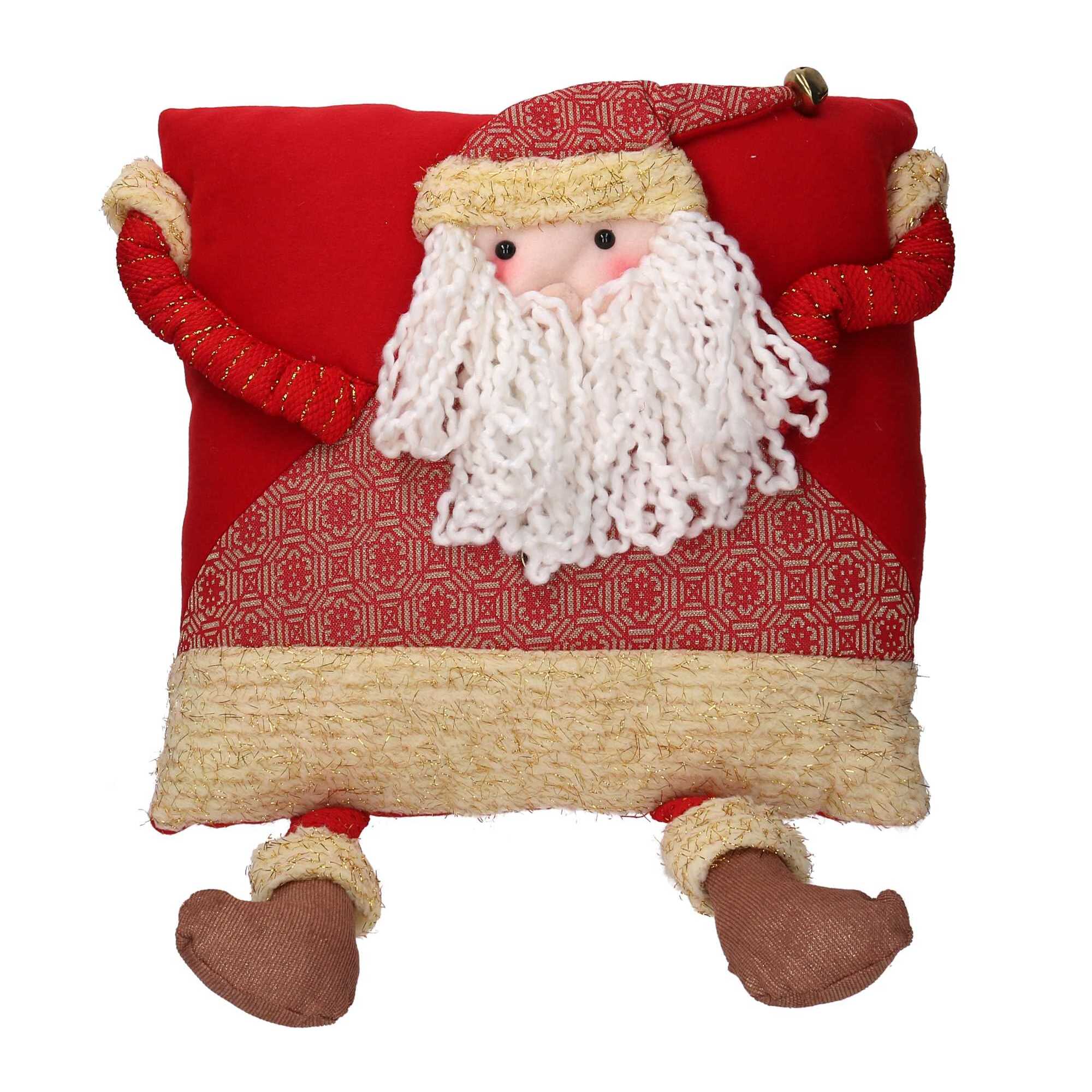 Cuscino in tessuto babbo natale rosso quadro cm40x40x10