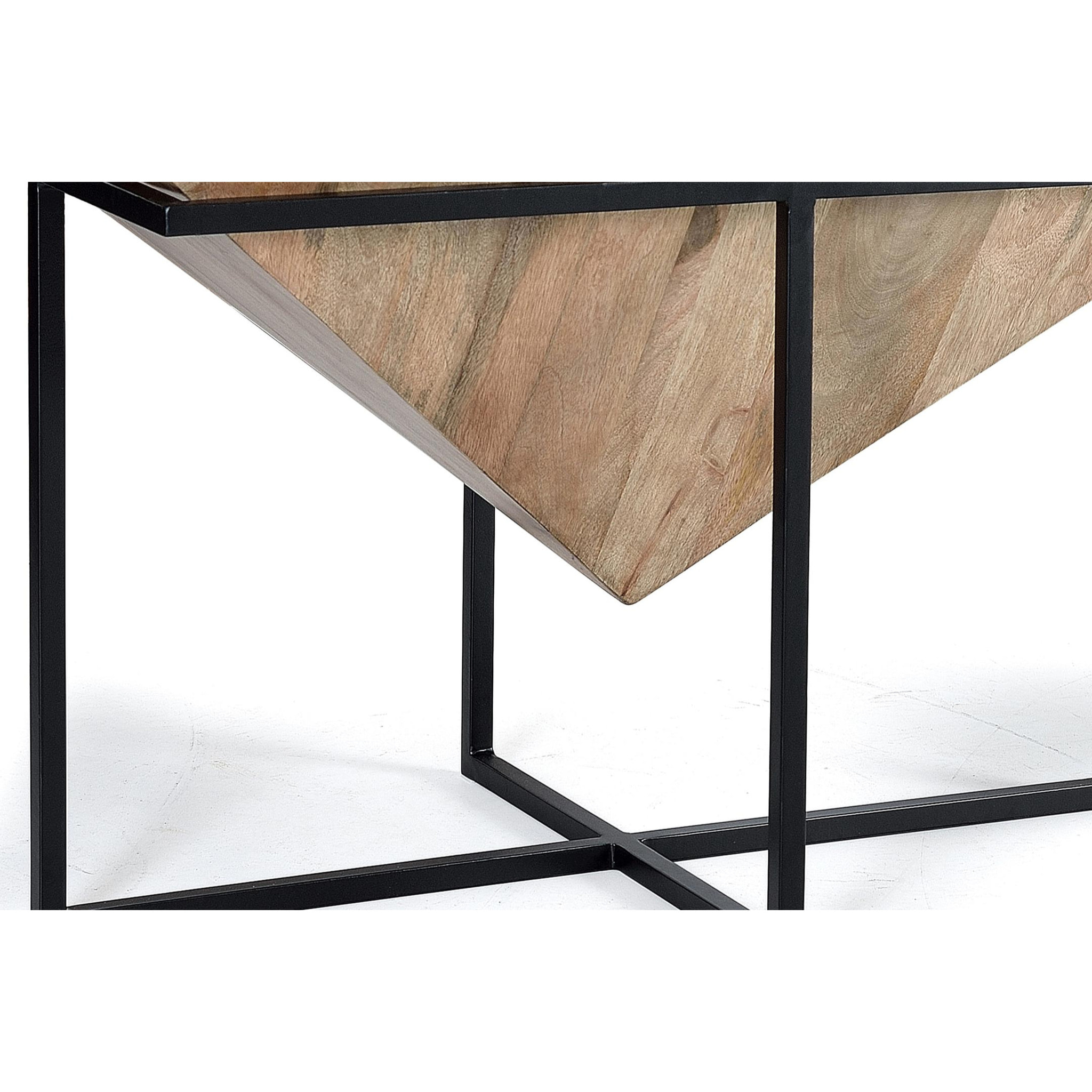 Mesas de Centro de Madera de Mango 100 Cm Estilo Industrial Moderno