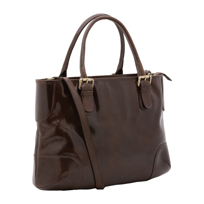 Borsa a tracolla  da donna In Vera pelle Made in Italy 28x43x16 cm