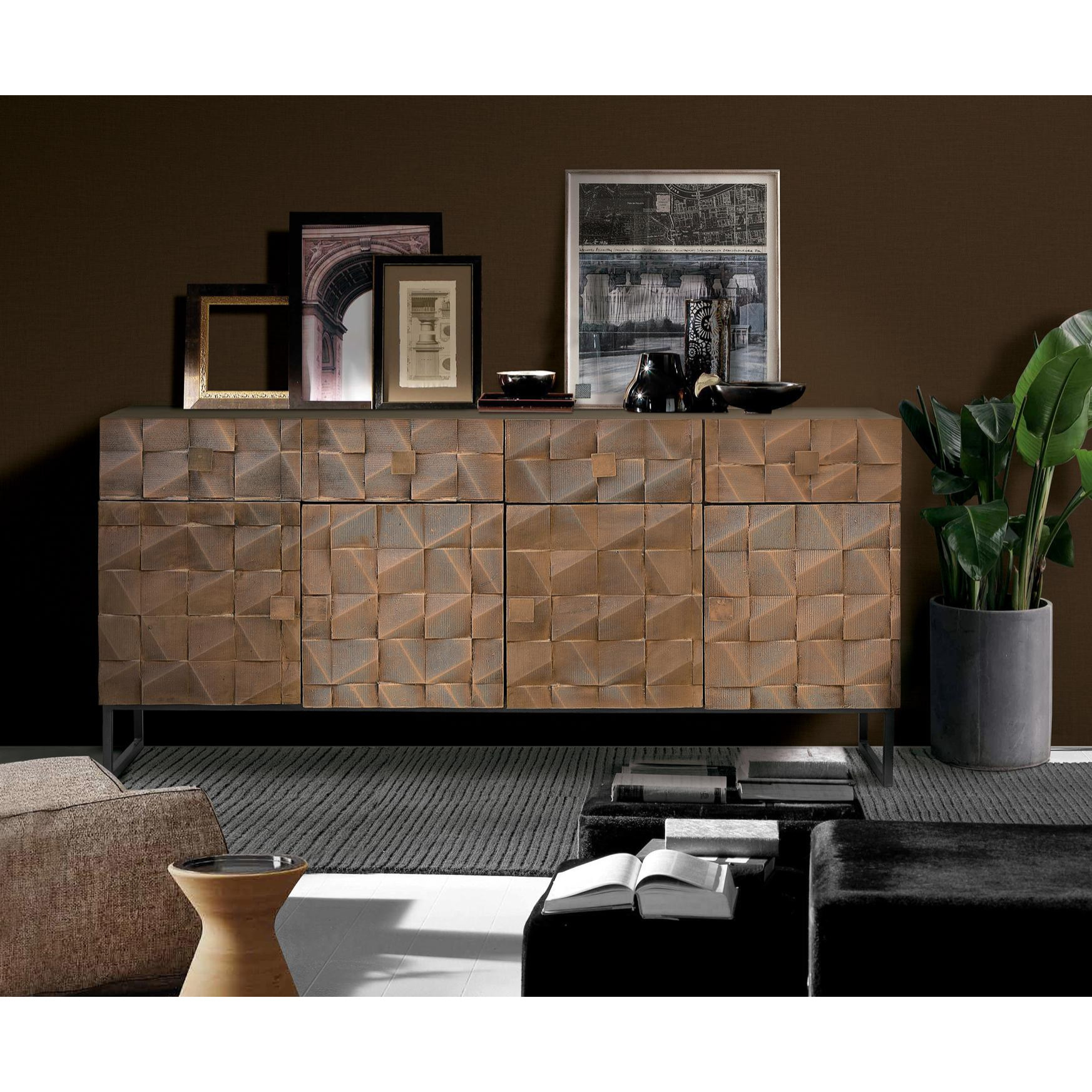 Aparador de Madera de Mango Estilo Rústico Moderno