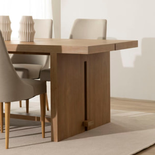 Table à manger Singra -structure en bois tropicaux/planche en fibres-couleur antique 200 x 76 x 90 cm