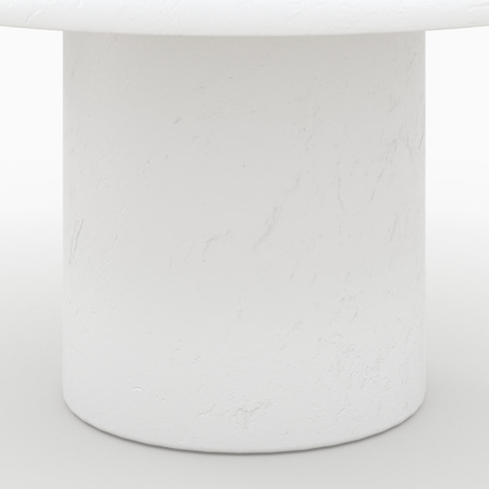 Table basse ronde en béton blanc cassé - Lulli