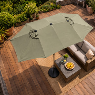 Parasol rectangulaire double 2,7x4,6m vert CABIATE