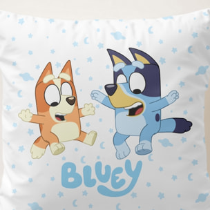 Funda cojin BLUEY con relleno 45x45 .