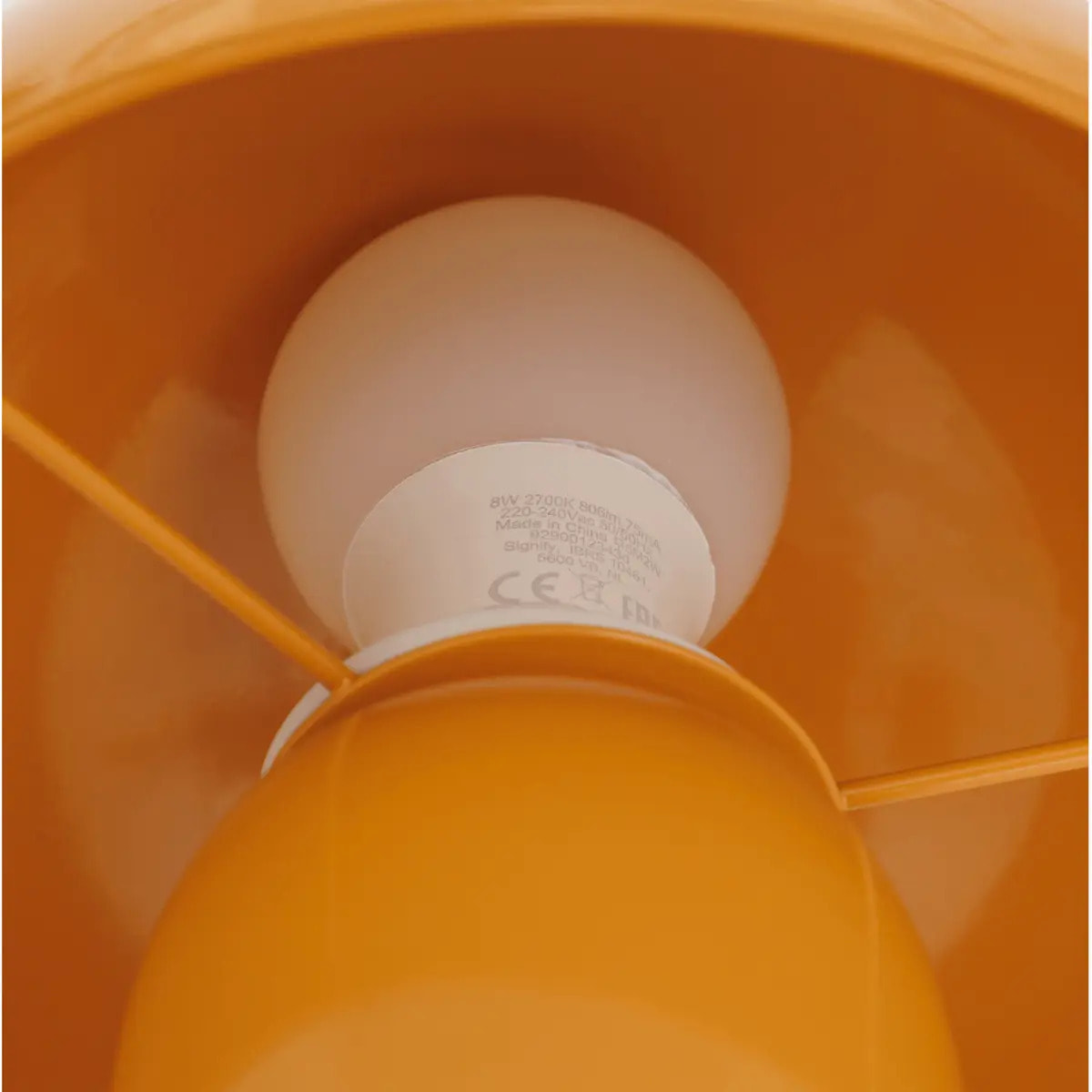 Lampe champignon secteur Lito ocre H24,5cm