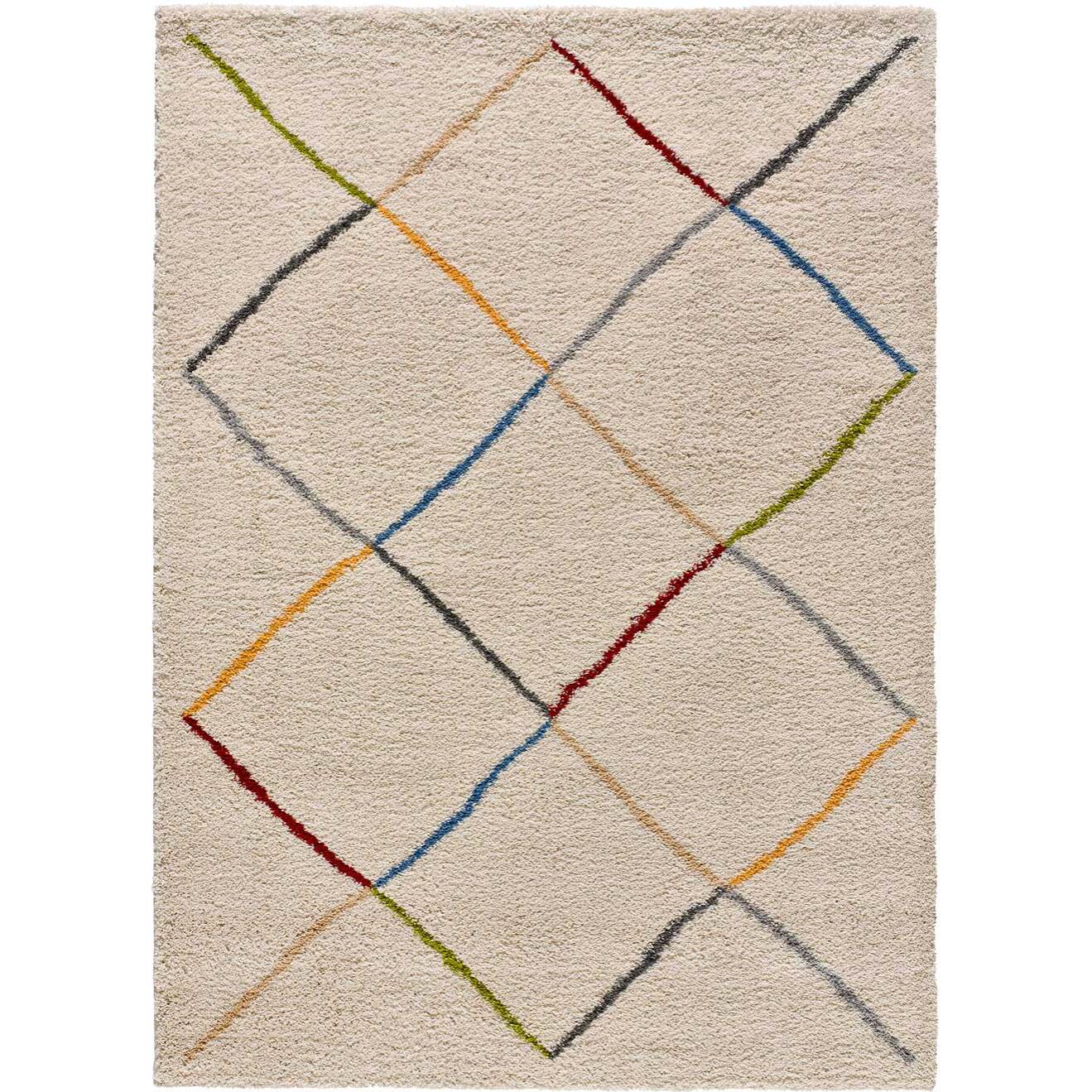 KASBAH Alfombra shaggy bereber en color blanco, varias medidas disponibles