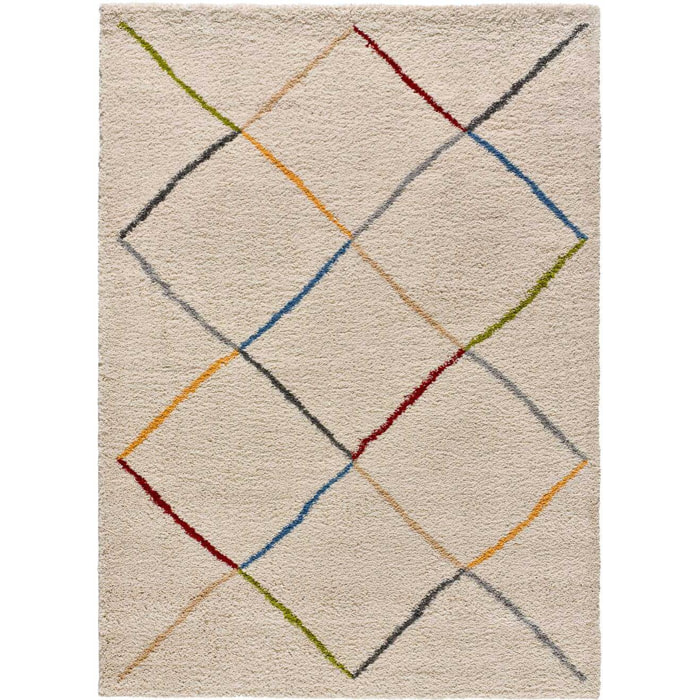 KASBAH Alfombra shaggy bereber en color blanco, varias medidas disponibles