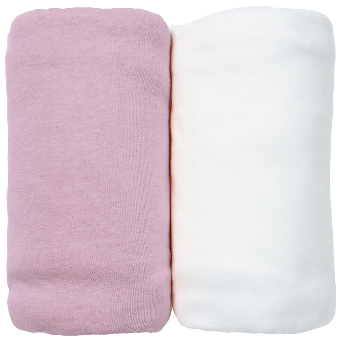 Lot de 2 Draps Housse 70x140 cm jersey Coton bio-Rose
