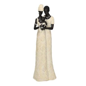 Statua in resina donne africane con bambino cm13,5x8,5h34