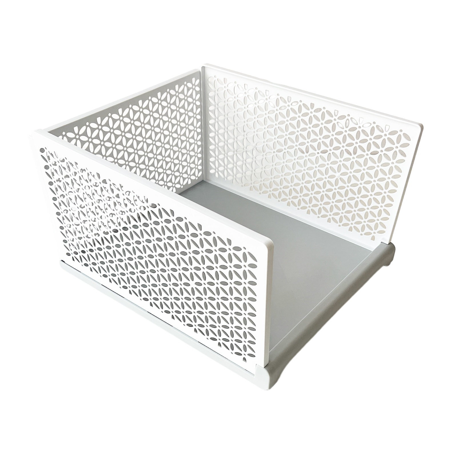 Cesta organizadora de armario plegable y apilable de 44x38x24,5 cm