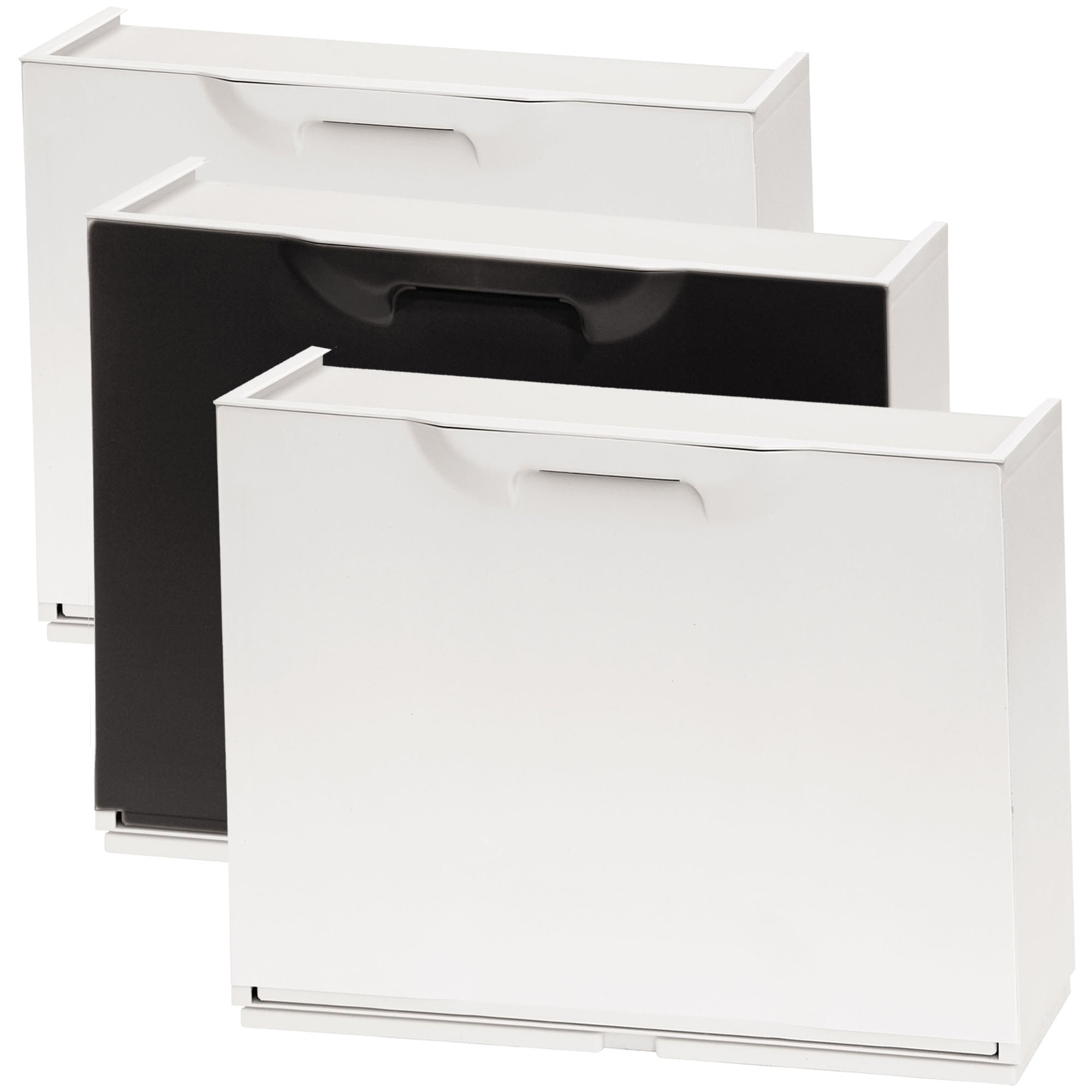 Pack de 3 zapateros color blanco y zapatero en color negro de polipropileno