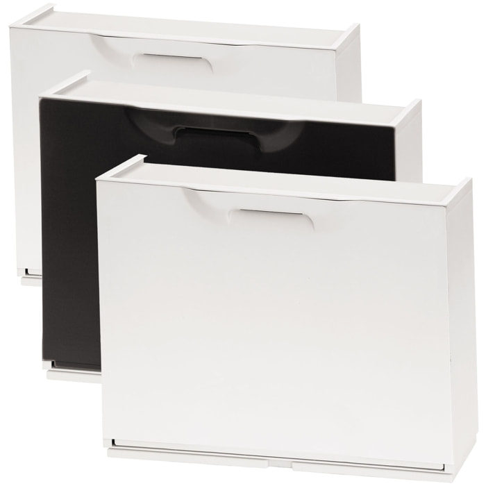Pack de 3 zapateros color blanco y zapatero en color negro de polipropileno