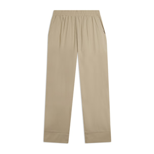Pantaloni Cropped Fit a Carota in Popeline elasticizzato