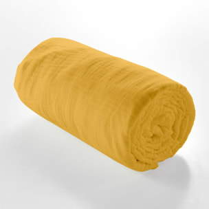 Drap Housse en gaze de coton - Jaune