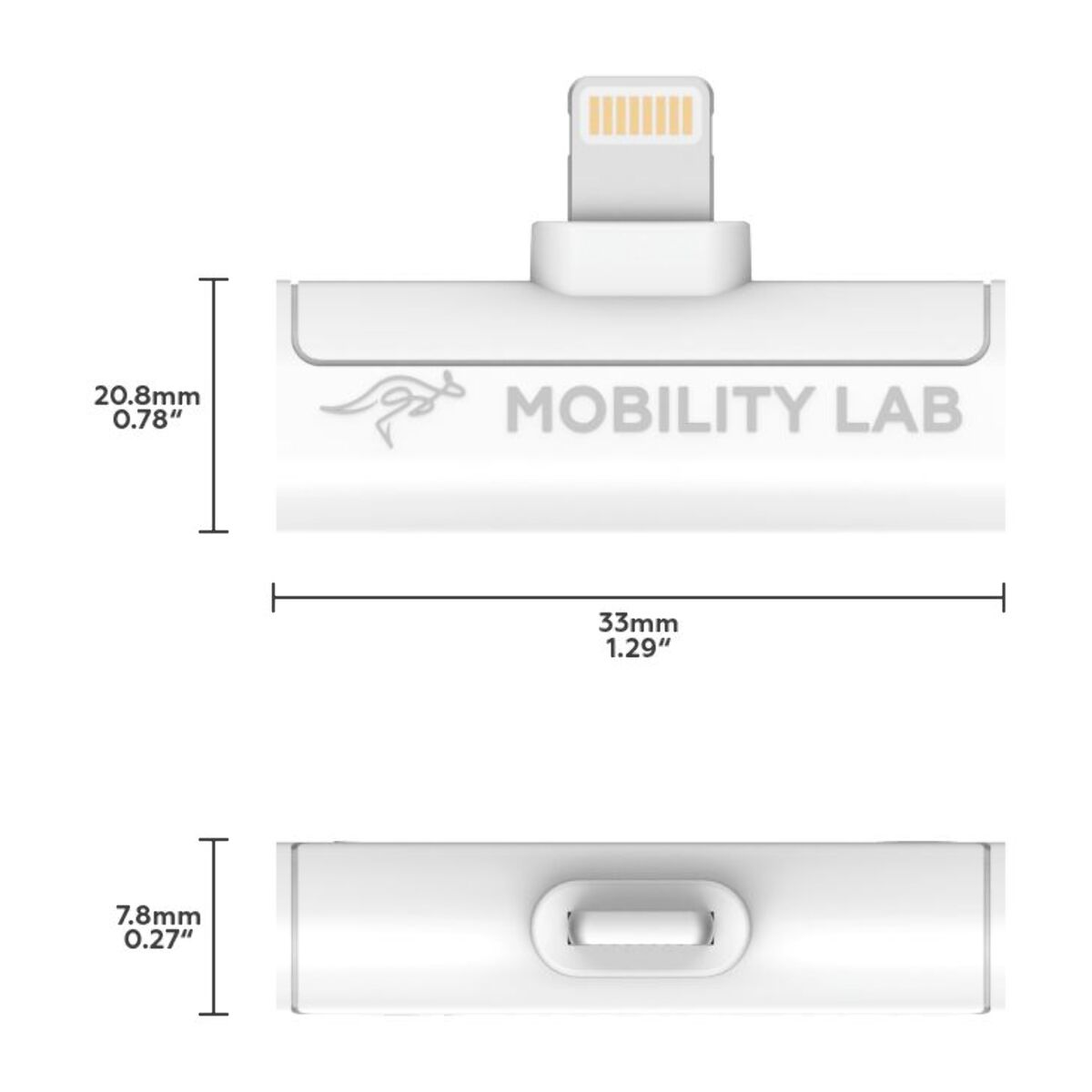 Adaptateur Lightning/Jack 3,5 MOBILITY LAB Lightning vers Jack audio blanc
