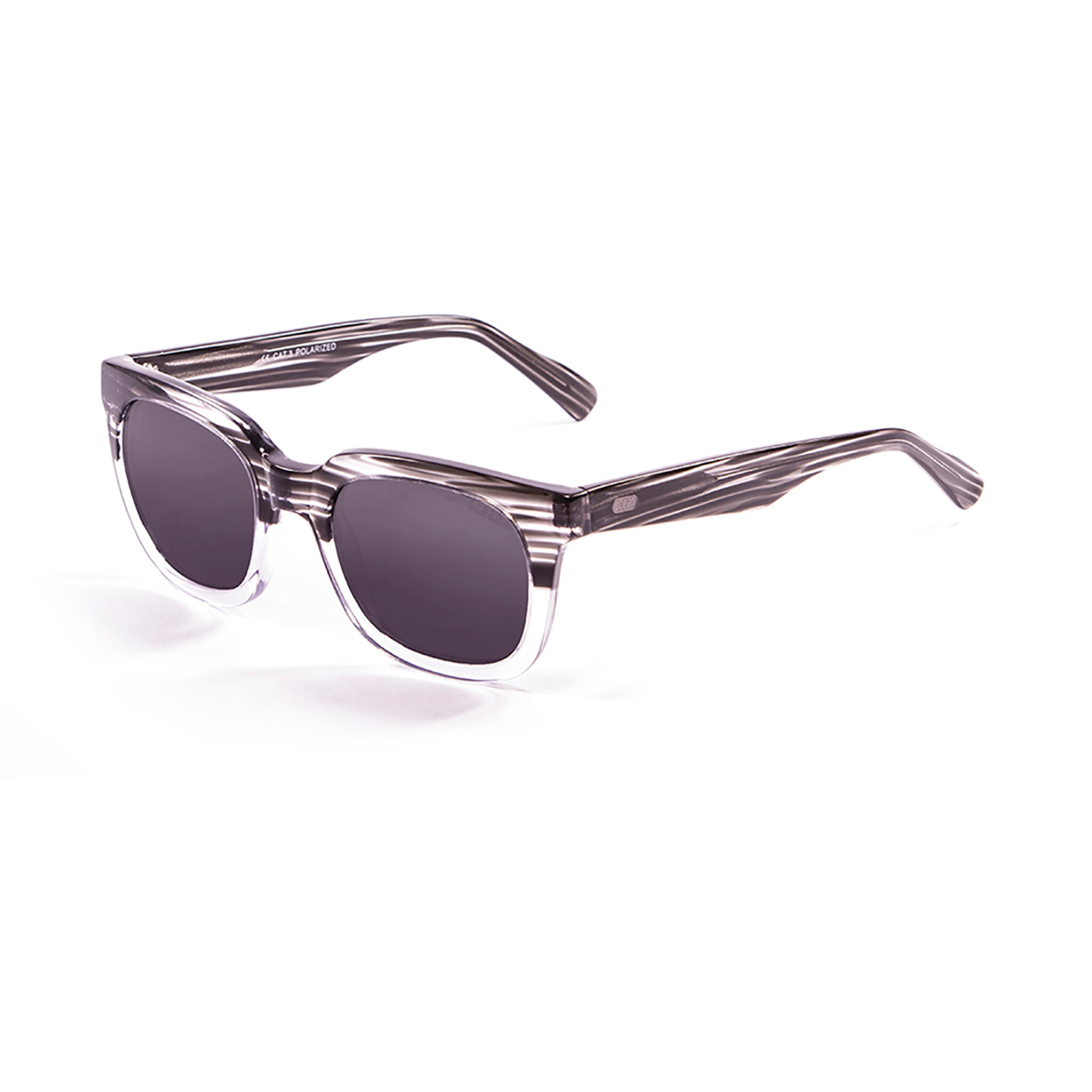 Gafas de sol OCEAN SAN CLEMENTE - Demi negro con detalle blanco transparente / Ahumada