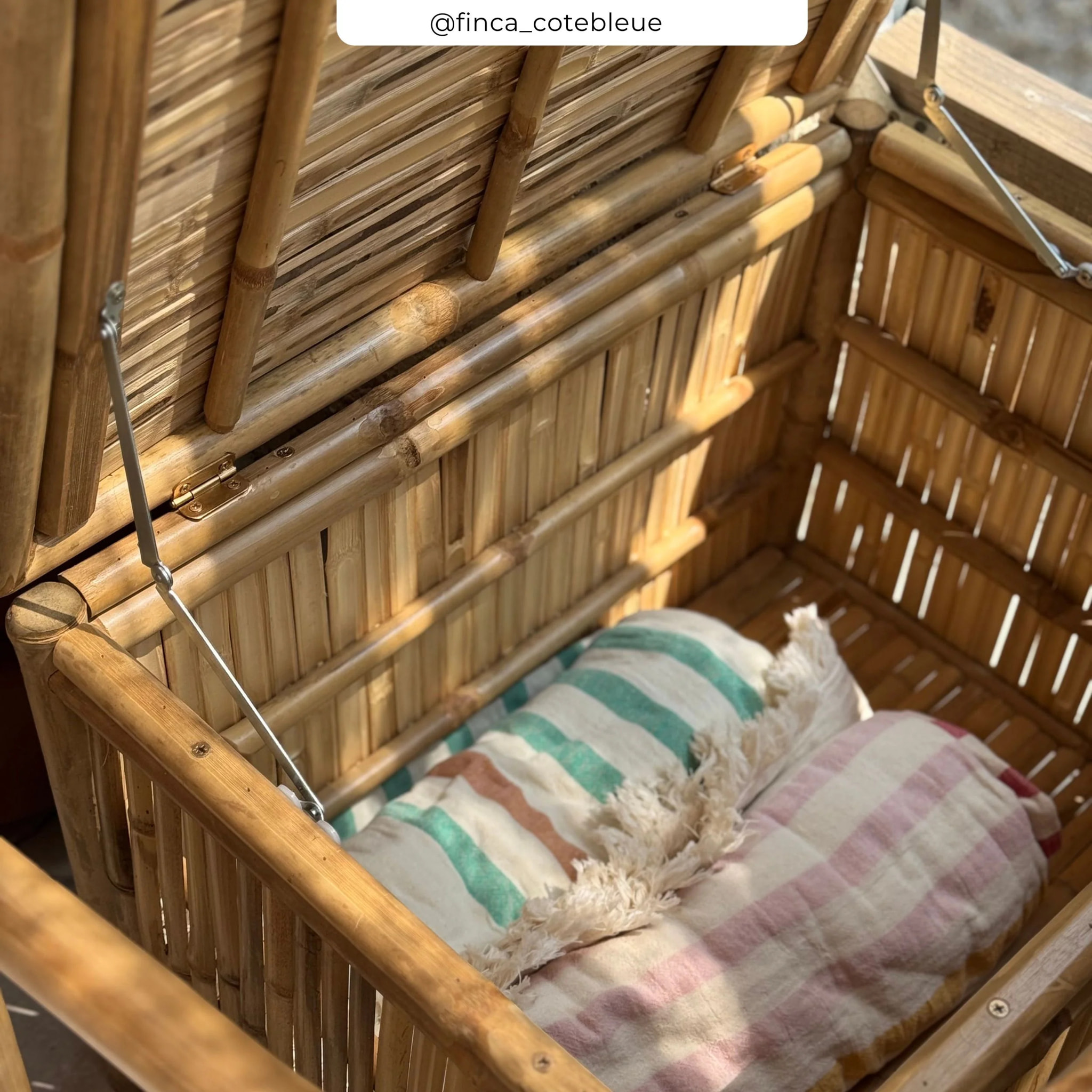 Lot de 3 coffres de jardin en bambou - Vadella