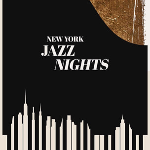 Poster new york jazz night Affiche sous cadre bois