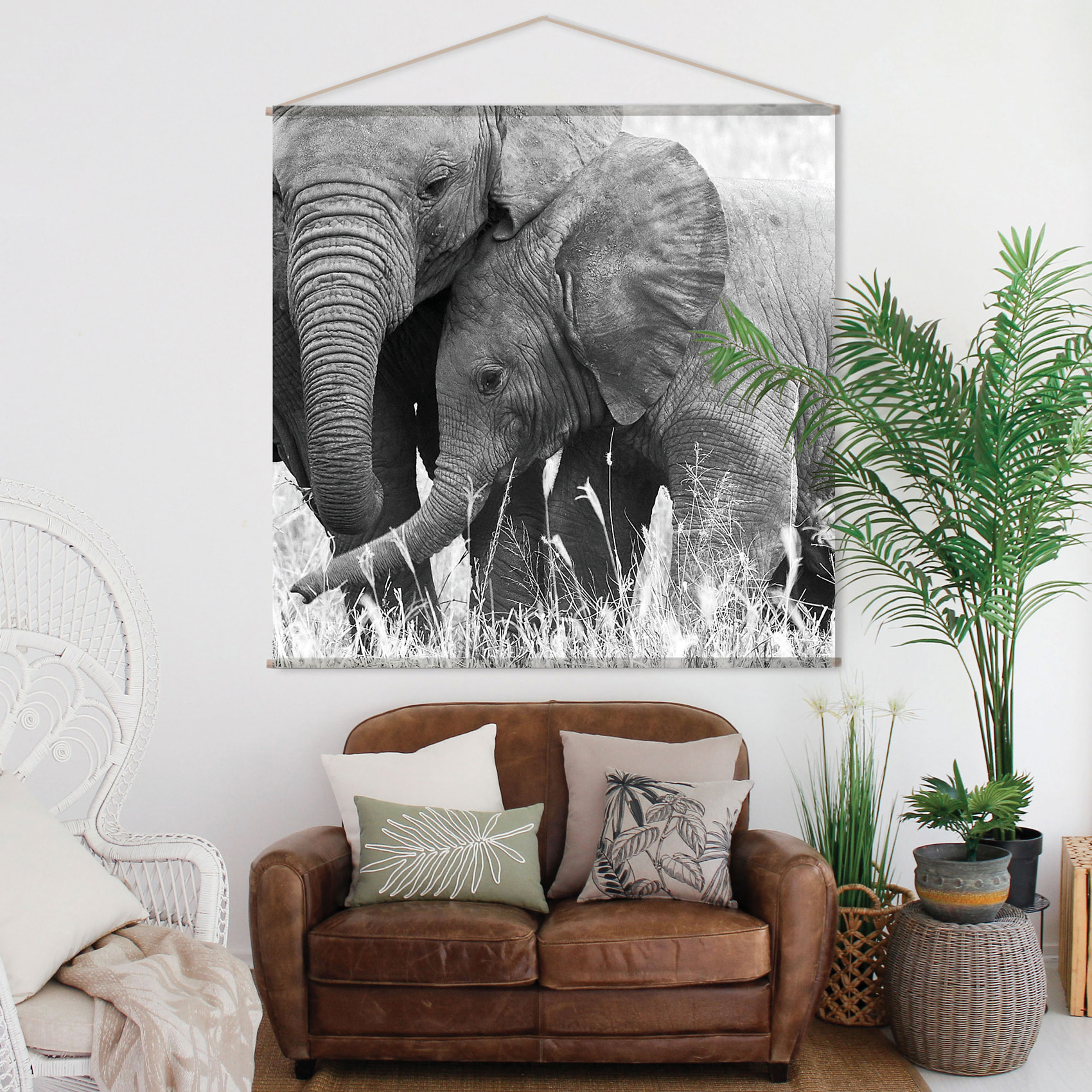 Toile murale ELEPHANT - Noir