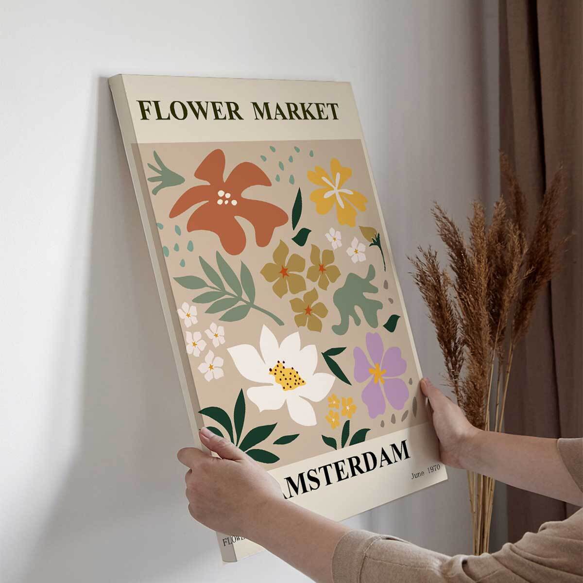 Tableau Flower Market Amsterdam fleurs Toile imprimée