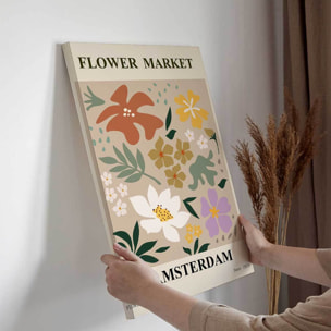 Tableau Flower Market Amsterdam fleurs Toile imprimée