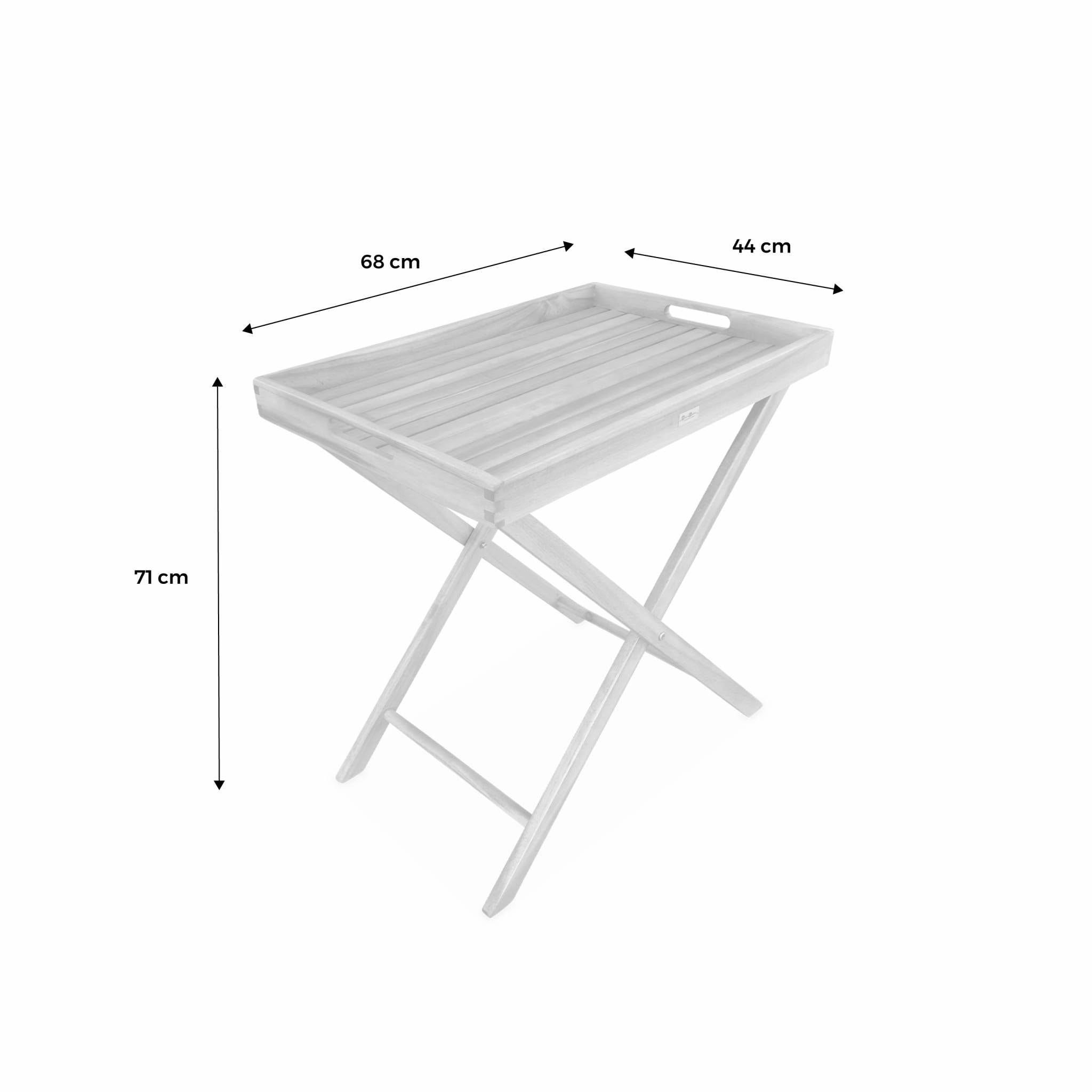 Desserte de jardin en bois 68x44cm - Murcia - Plateau amovible sur pied. table d'appoint. table basse