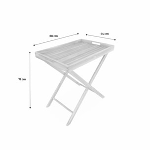 Desserte de jardin en bois 68x44cm - Murcia - Plateau amovible sur pied. table d'appoint. table basse