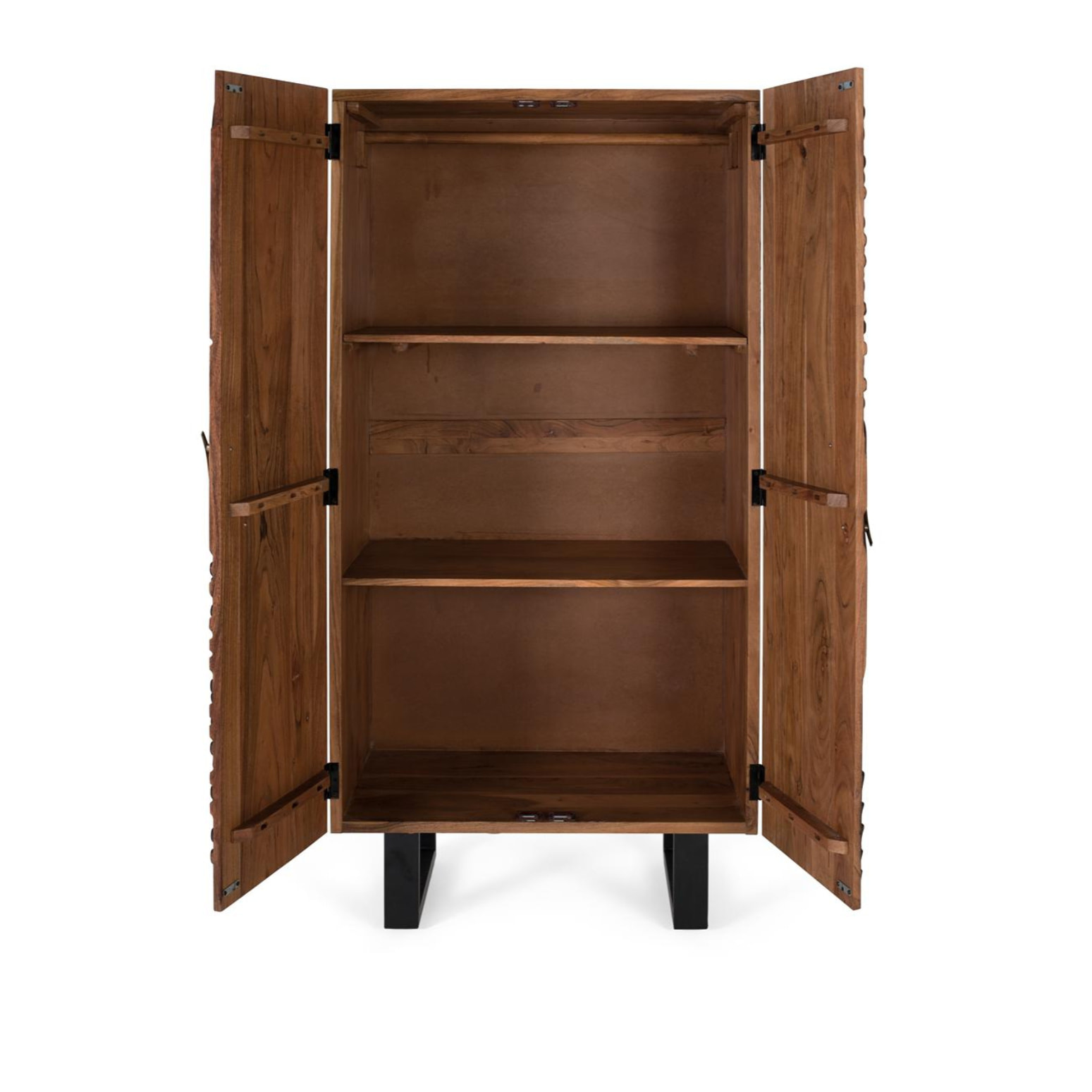 Armario de Madera de Acacia 90 Cm Estilo Étnico Moderno