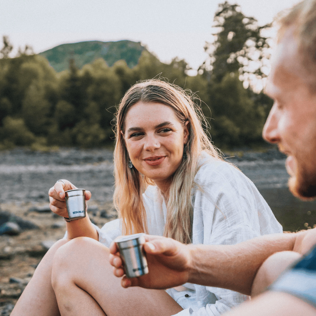 Pre-Party Shot Glass + Flask Set - Matte Black Pebble