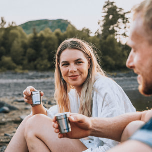 Pre-Party Shot Glass + Flask Set - Matte Black Pebble
