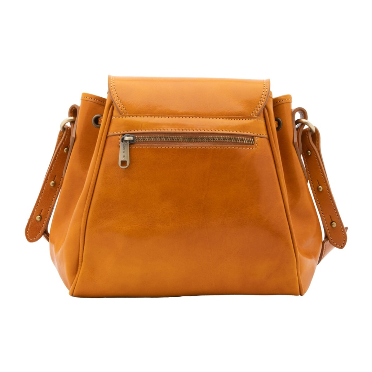 Borsa a secchiello da donna - Modello False - Vera pelle - 24.0 x 24.0 x 14.0 cm