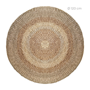 Tapis rond naturel en posidonie 120 cm - Angola