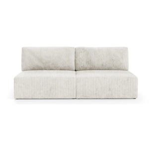 ELIOR - Canapé 3 places convertible en velours beige