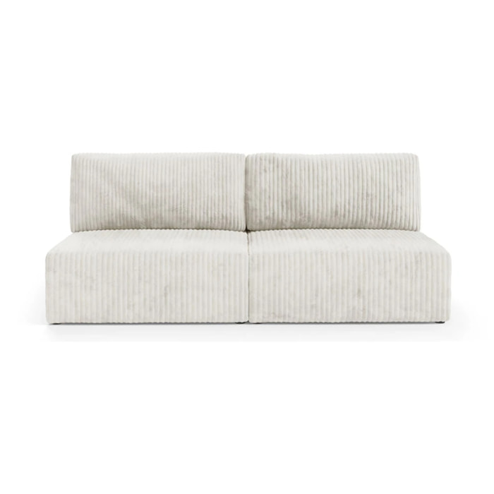 ELIOR - Canapé 3 places convertible en velours beige